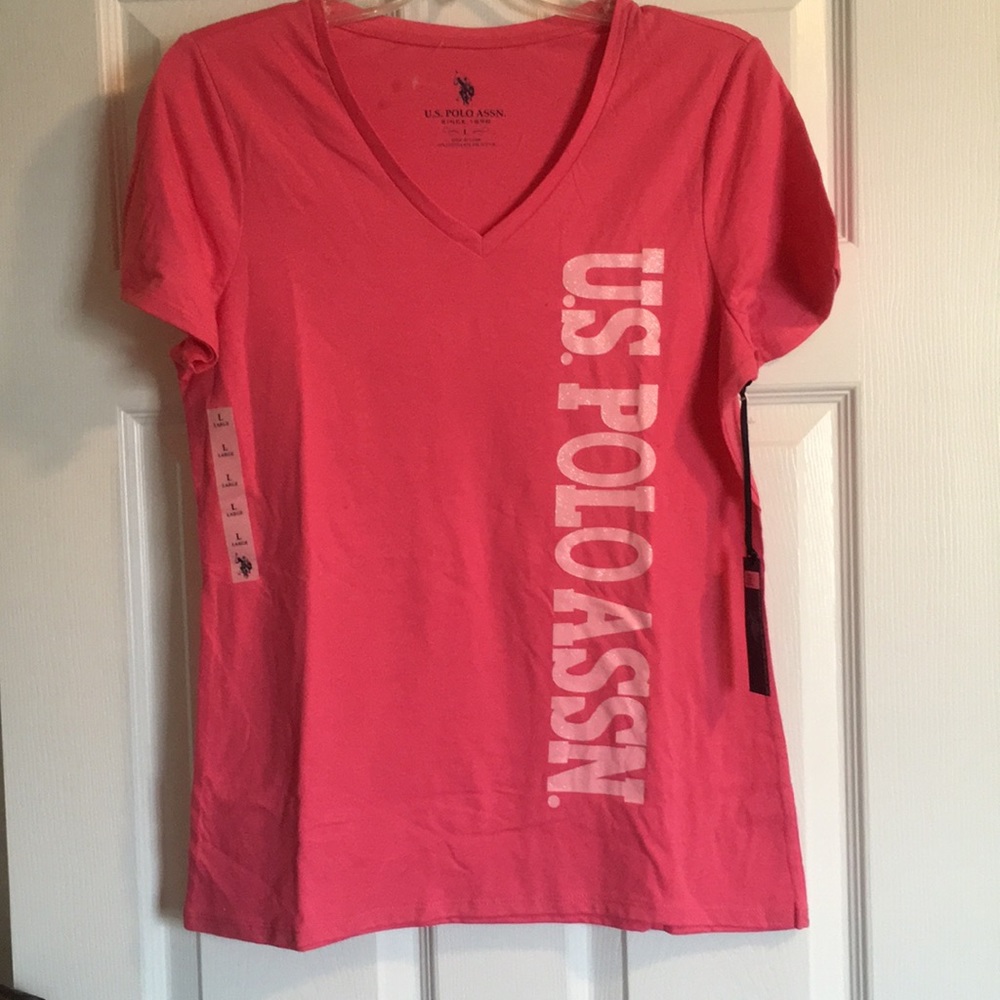 US POLO ASSOCIATION PINK T-SHIRT - size Large